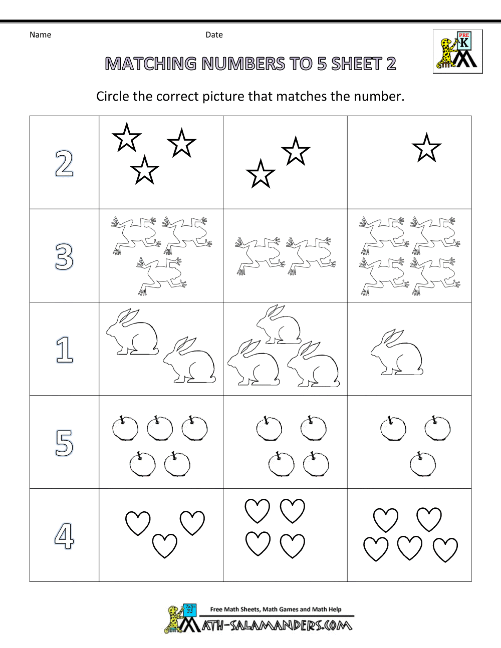 Printable Kindergarten Math Worksheets PDF Free Download