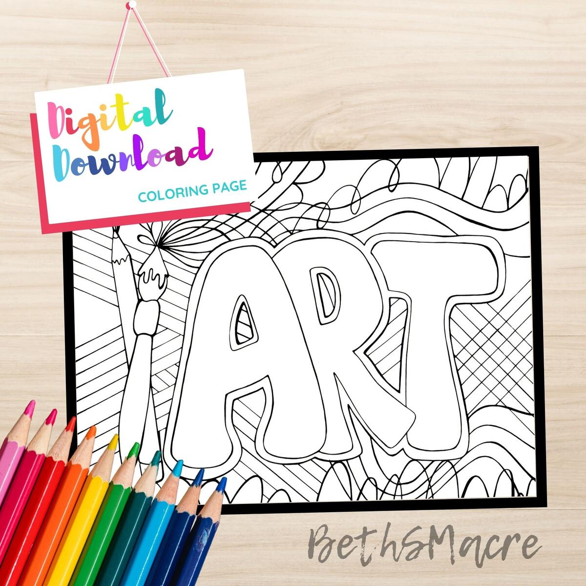 Word Coloring Pages DOODLE ART ALLEY