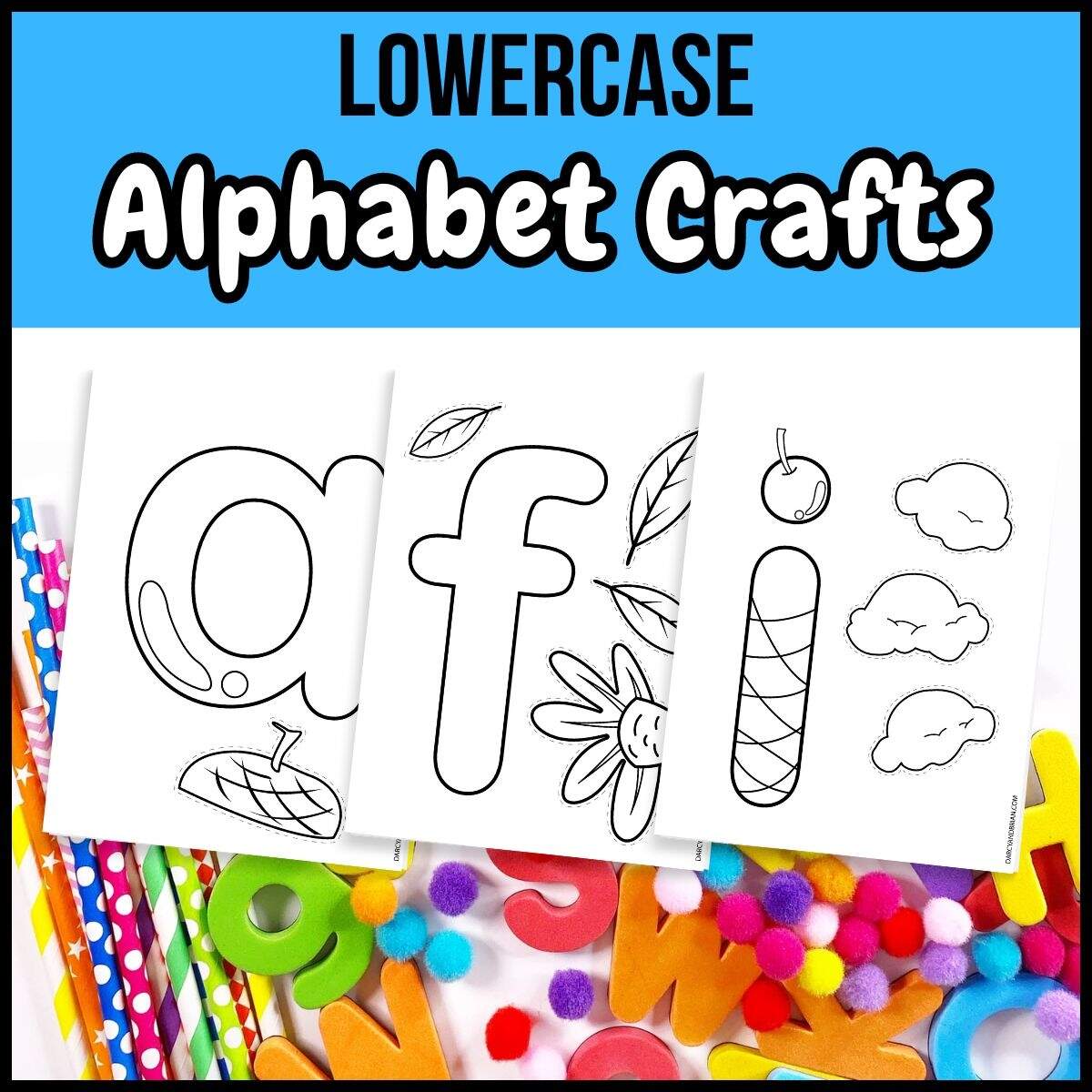 Printable Cut Paste Lowercase Alphabet Crafts For Preschoolers
