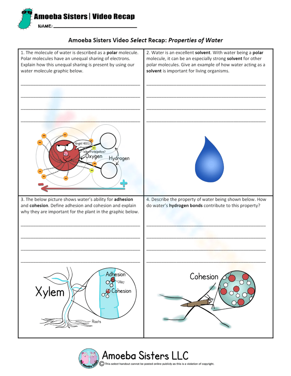 Printable Grade 9 Properties Of Water Worksheets