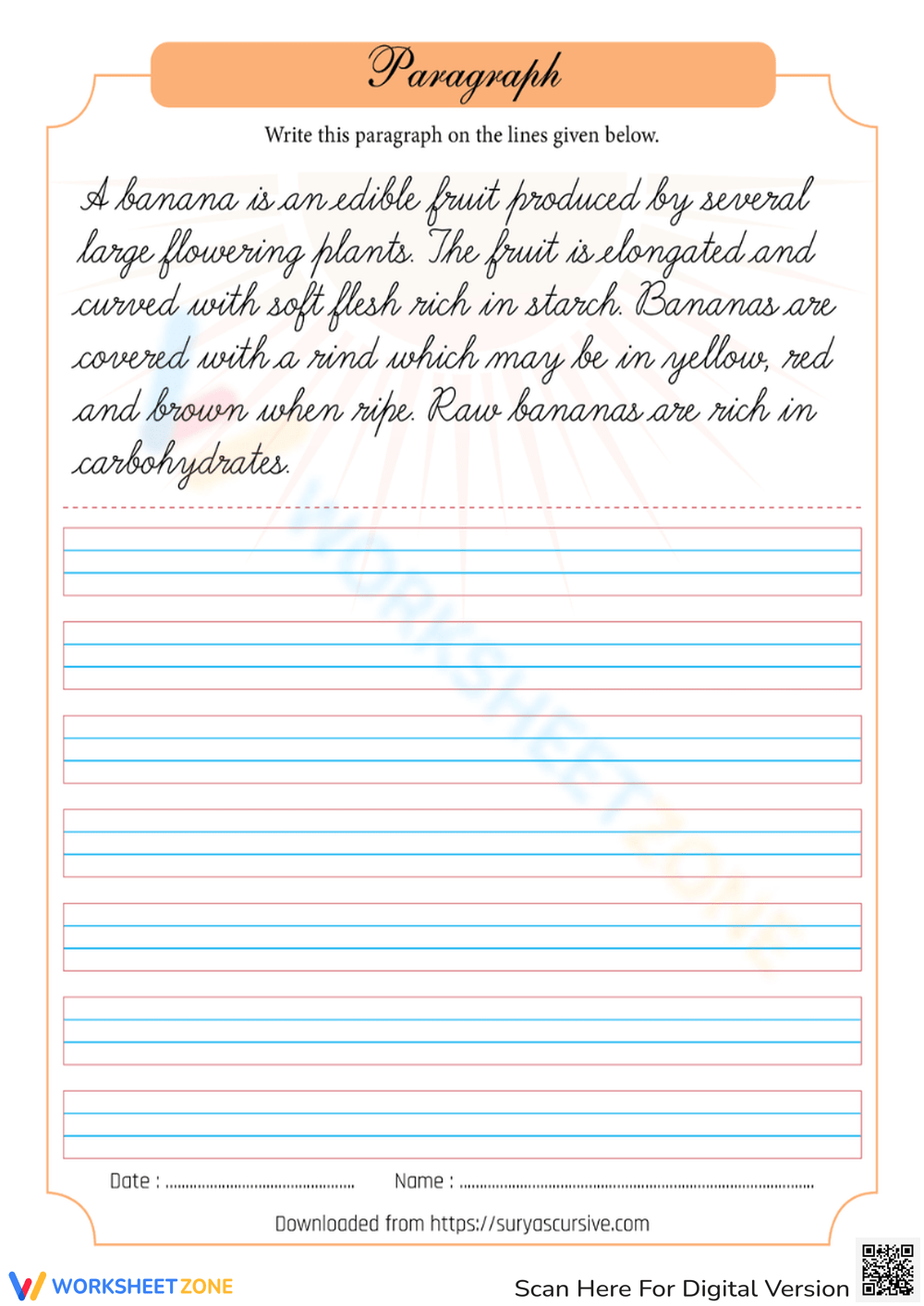 Printable Paragraph Worksheets