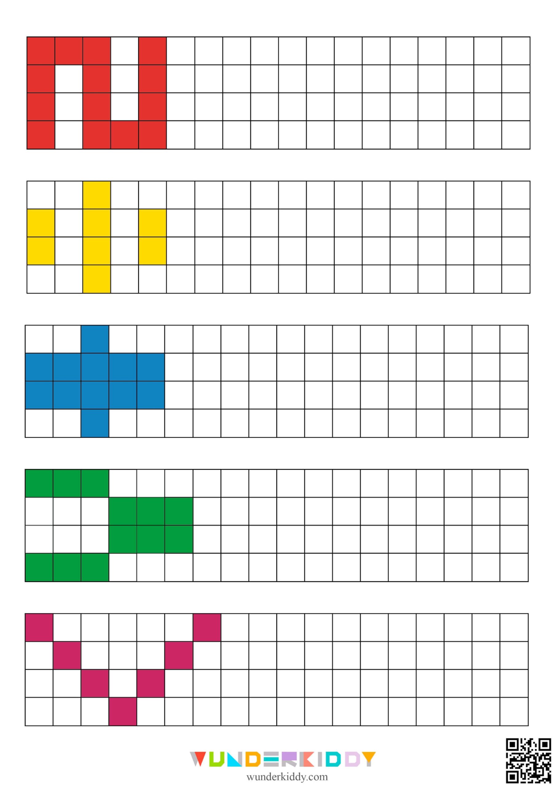 Printable Pattern Grid Worksheets For Preschool And Kids