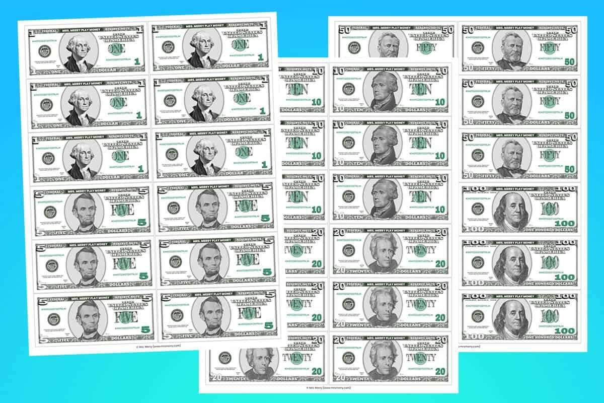 Printable Dollars Worksheets
