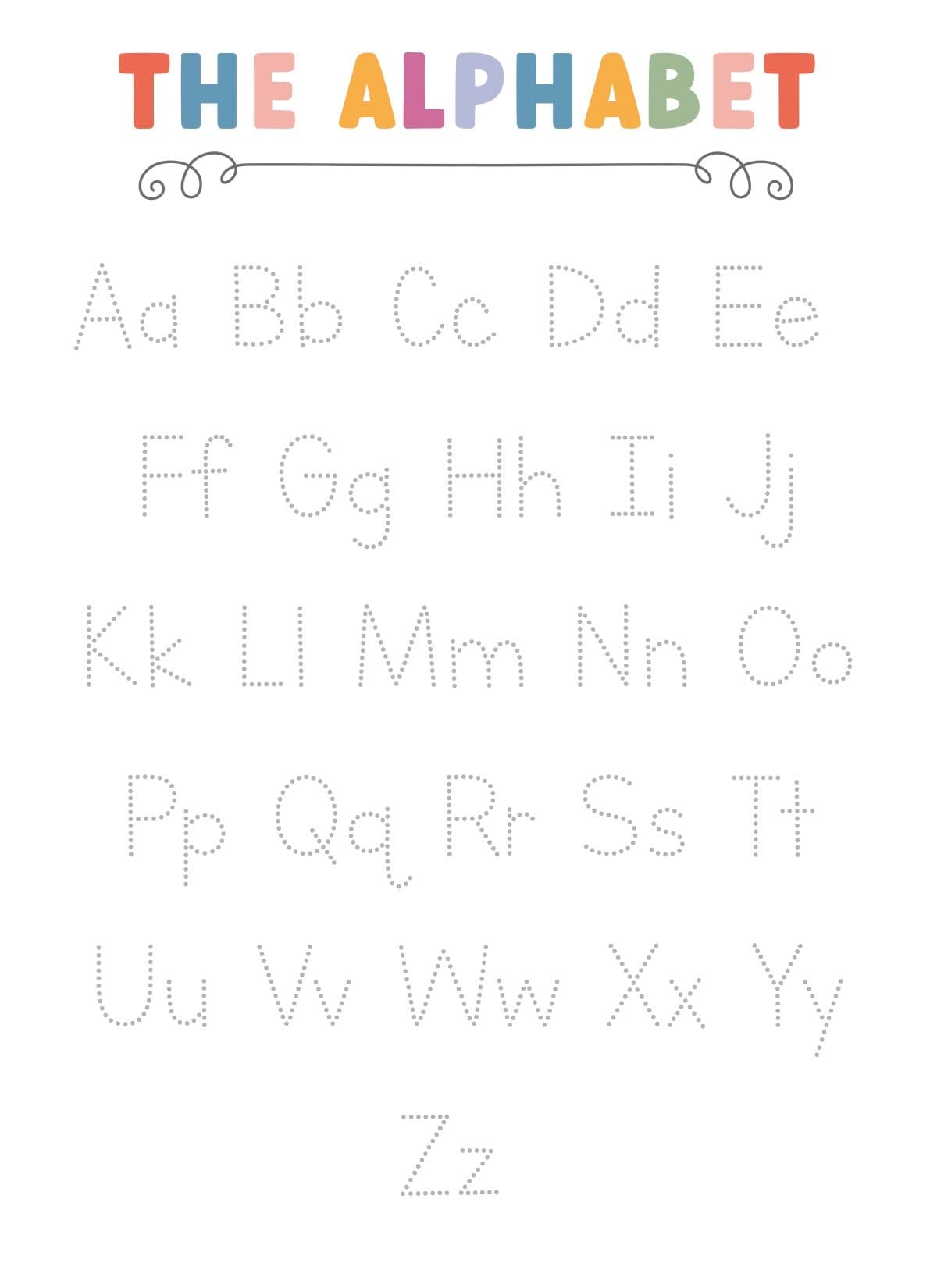 Printable Pre K Alphabet Tracing Worksheet Alphabet Practice Back To School Practice Worksheet Etsy