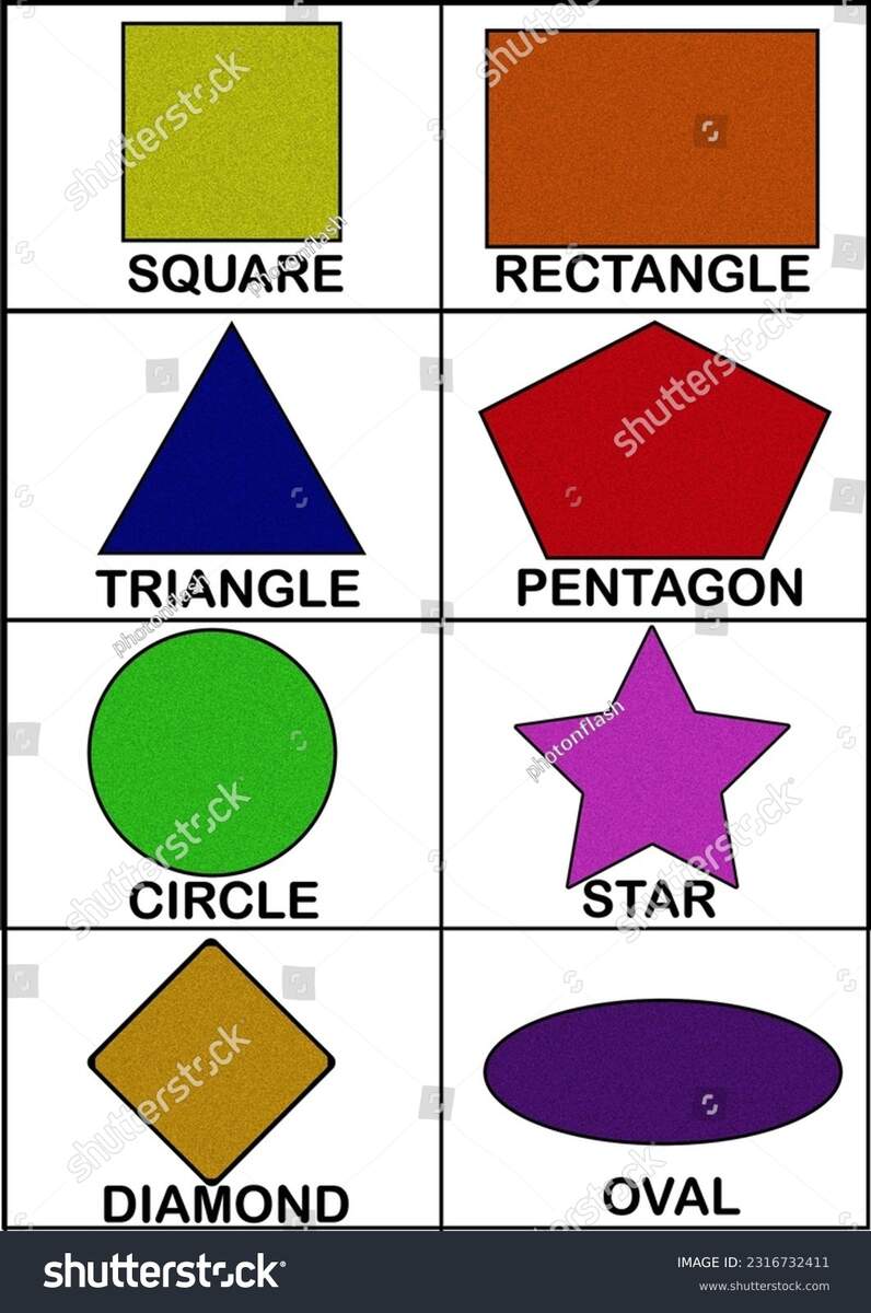 Printable Shapes Name Learning Chart Kids Stock Illustration 2316732411 Shutterstock