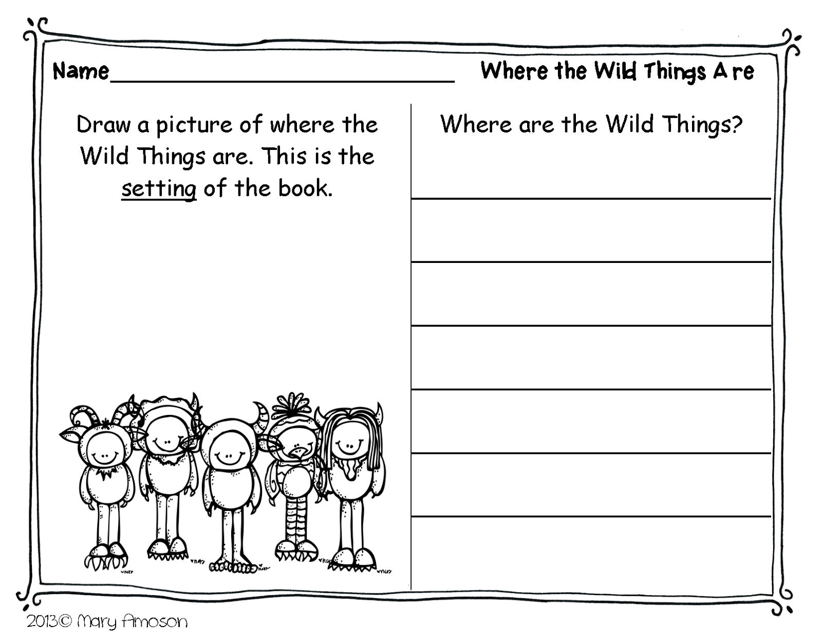 Printable Where The Wild Things Are Characters Printable Party Favors