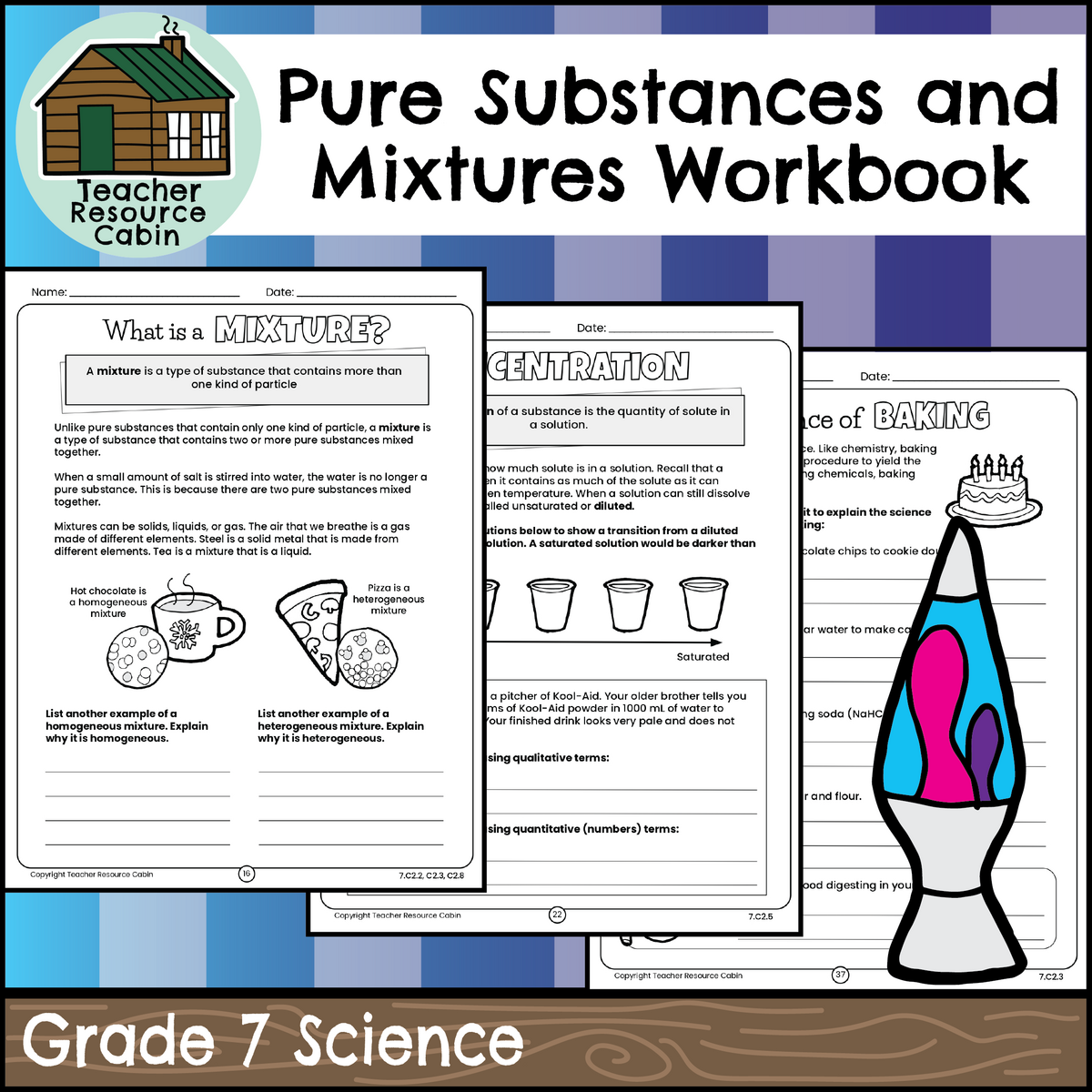 Pure Substances And Mixtures Workbook Grade 7 Ontario Science Teacher Resource Cabin