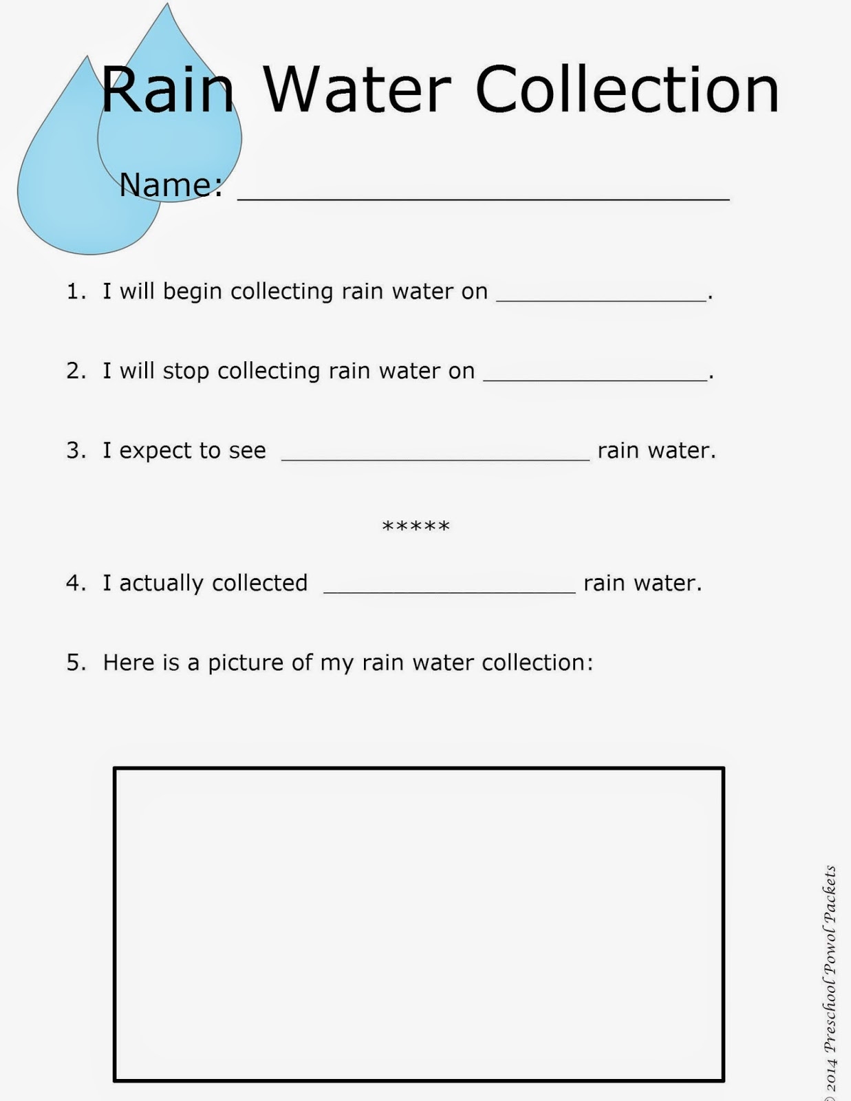 Rain Water Collection Preschool Earth Day Science Experiment