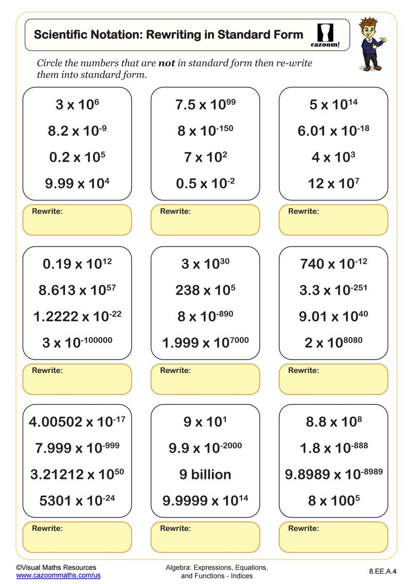Scientific Notation Worksheets