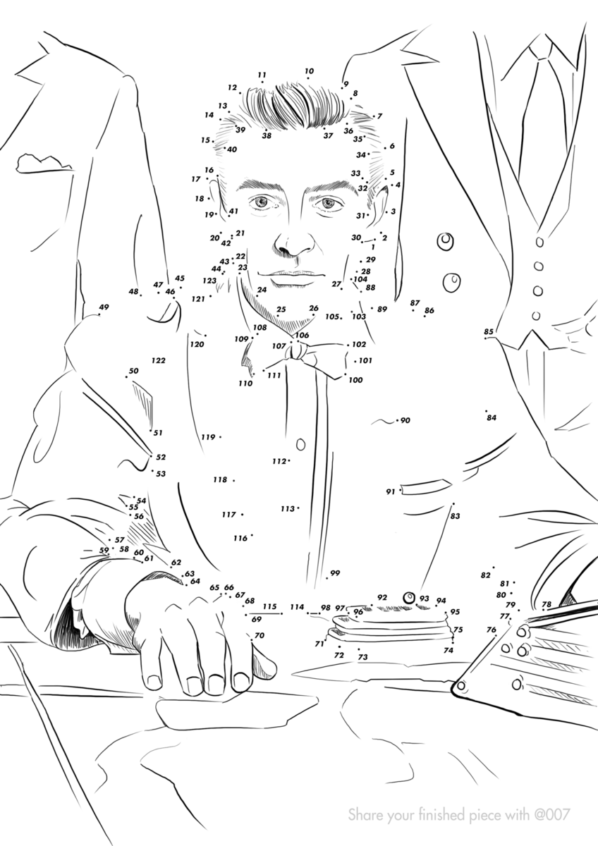 Sean Connery Dot To Dot Worksheet James Bond 007