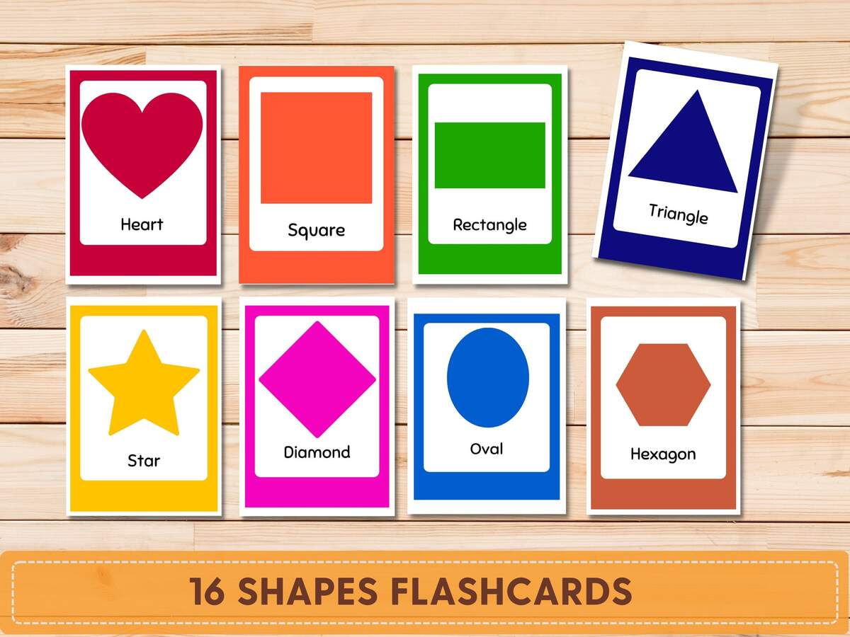 Shape Flashcards And Color Printable Toddler Preschool Prek Kindergarten Homeschool Learn Your Shapes Flashcards For Kids Etsy Denmark