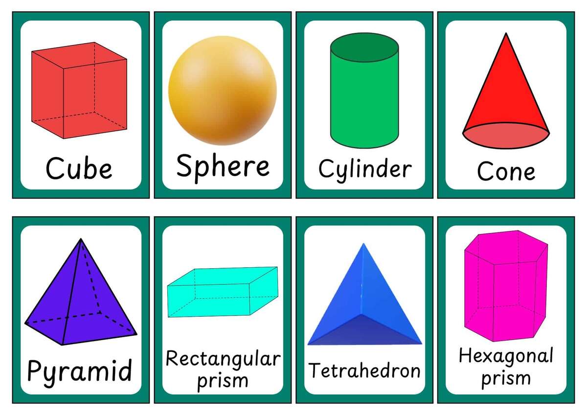 Shapes Flashcards 2D 3D Free Printables Teach Prints 2D 3D Shapes Flash Cards Color Flash Cards For Toddlers Printable Flash Card Made By Teachers