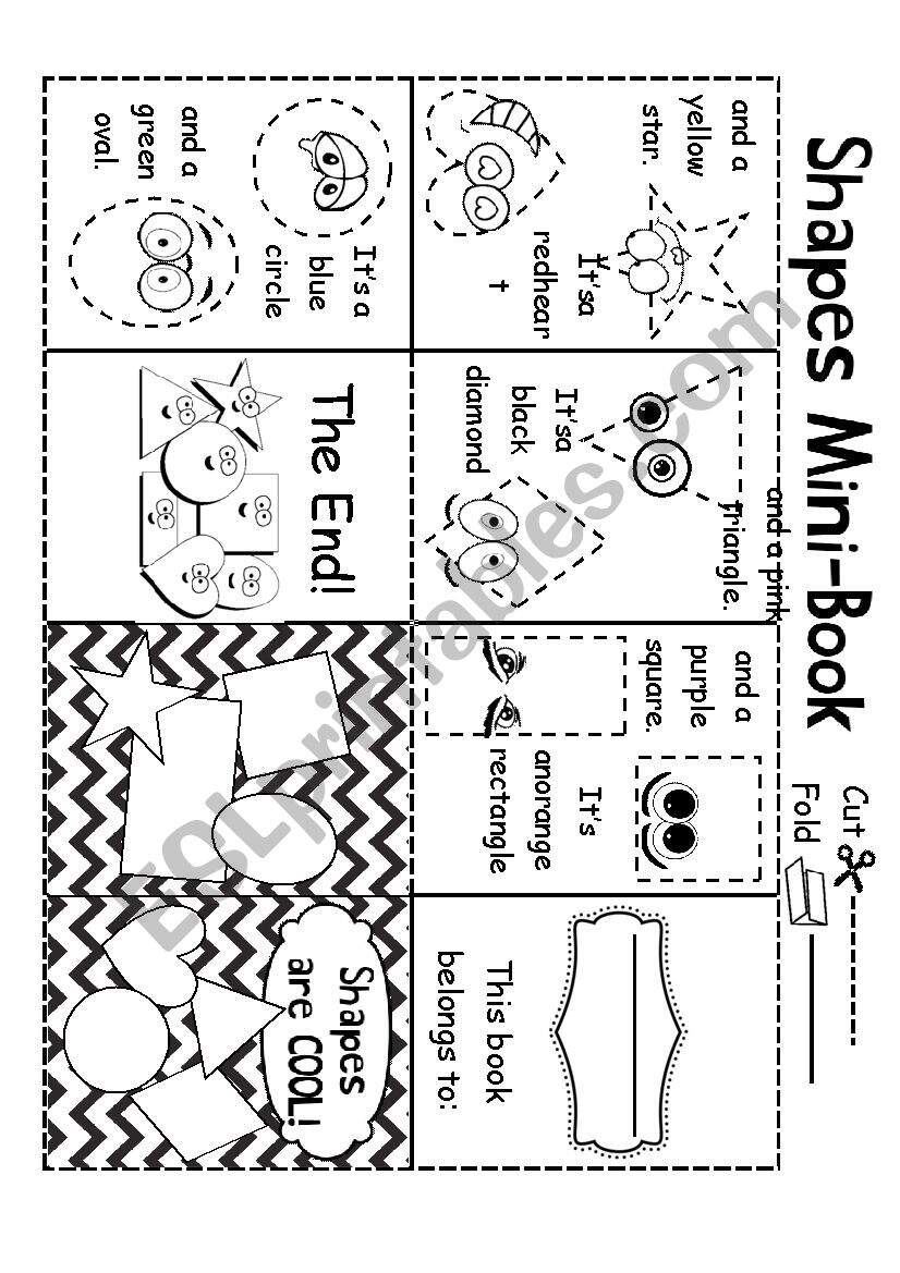 Shapes Mini Book ESL Worksheet By MarieSophieD