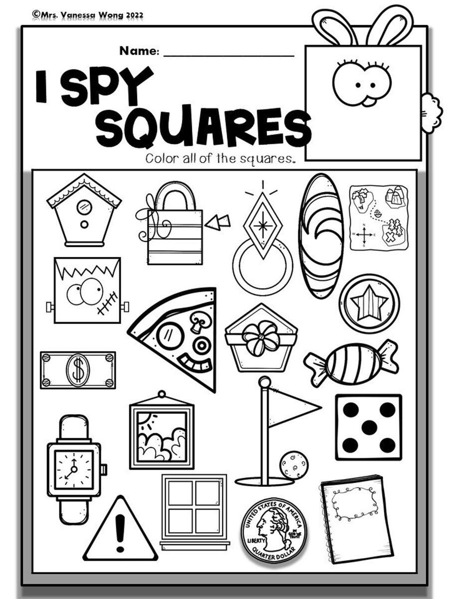Shapes Worksheets Bundle Preschool Kindergarten Math Activity PDF Pattern Etsy