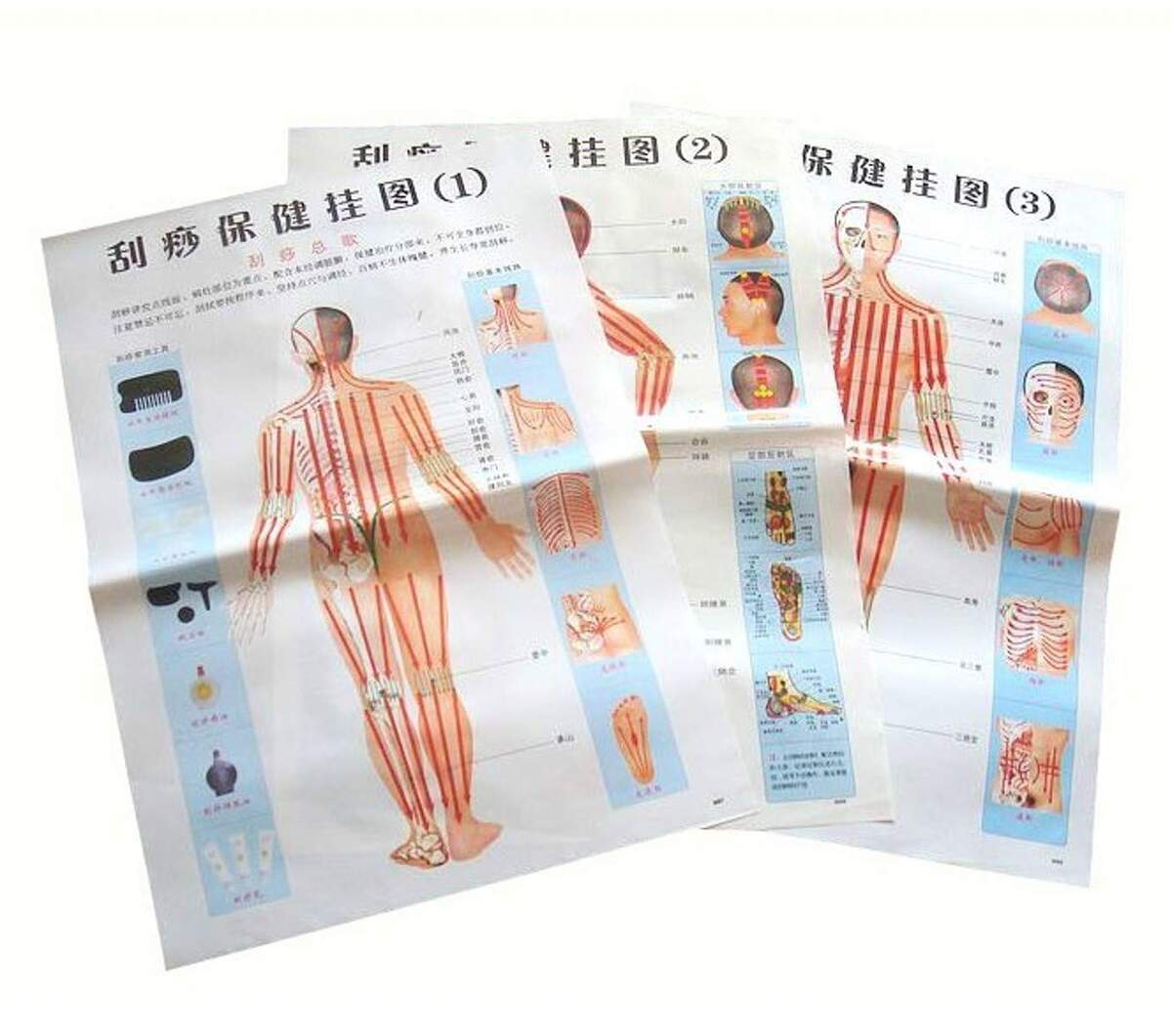 Shunyitong 3 Stlye Body Meridian Gua Sha Wall Chart Wall Art Picture Body Acupuncture For Home SPA Beauty Salon Amazon Nl Stationery Office Supplies