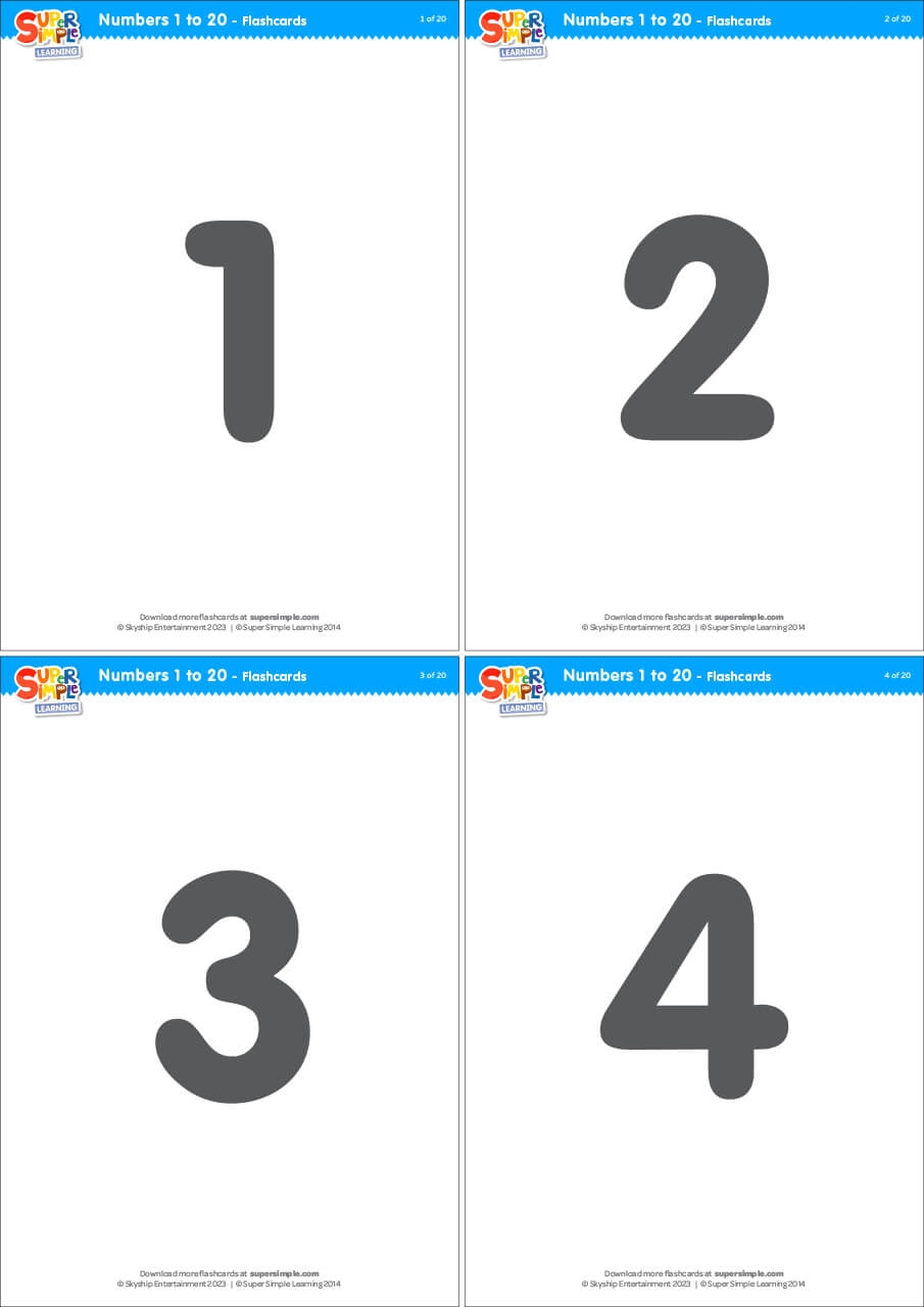 Simple Numbers 1 20 Flashcards Super Simple Simple Numbers 1 20 Flashcards Super Simple