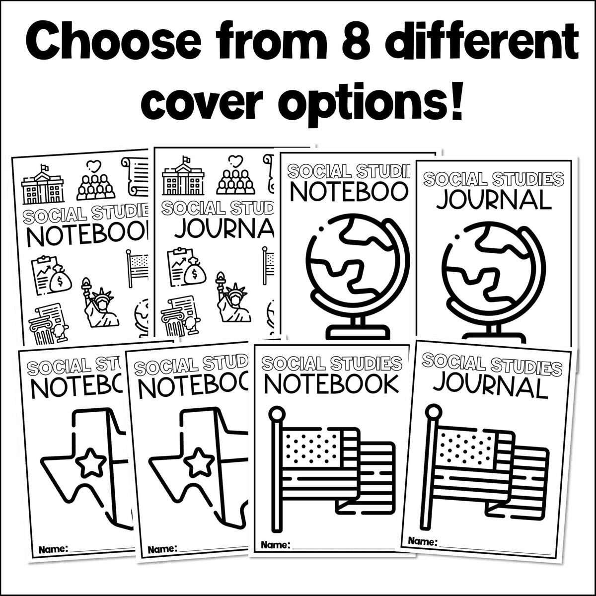 Social Studies Interactive Notebook Covers
