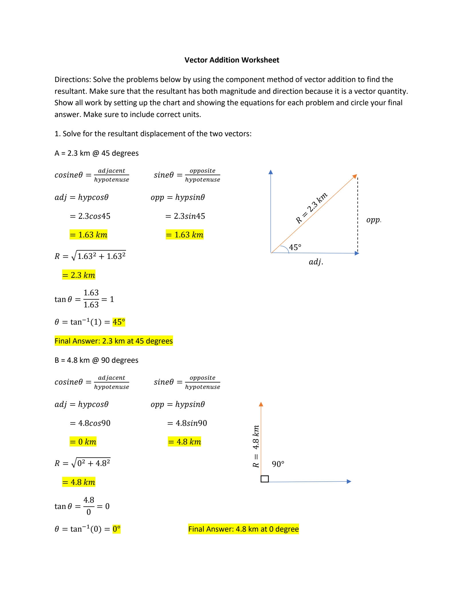 SOLUTION Vector Addition Worksheet Studypool Worksheets Library SOLUTION Vector Addition Worksheet Studypool Worksheets Library