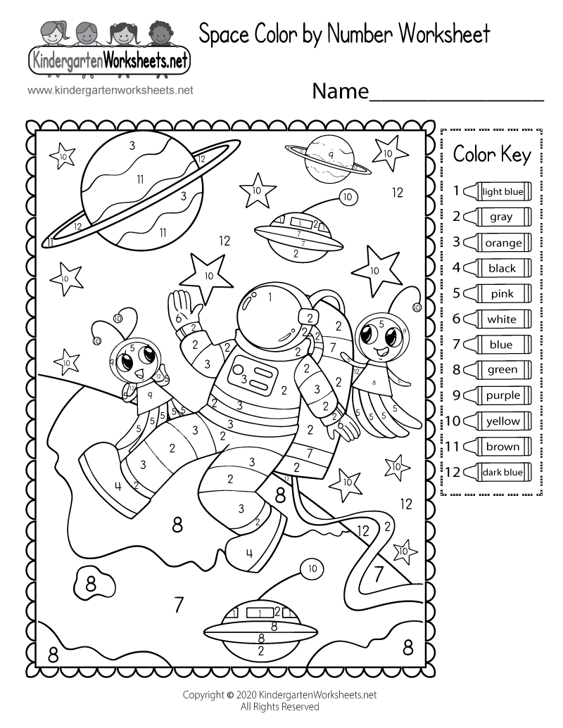 Space Color By Number Worksheet Free Printable Digital PDF Free Printable Color By Number Coloring Pages Best Coloring Pages For Kids