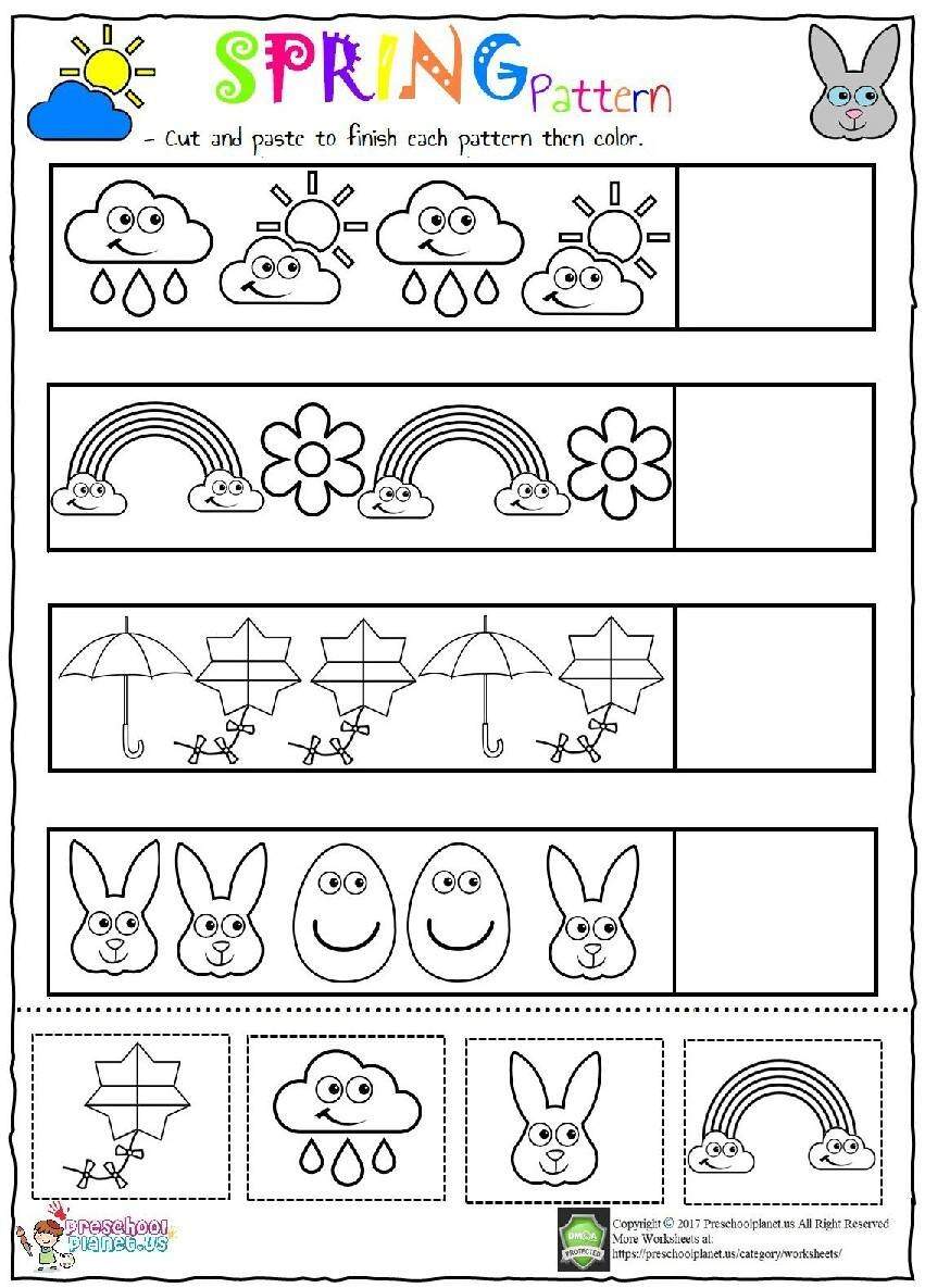 Spring Pattern Worksheet By Preschoolplanet TPT