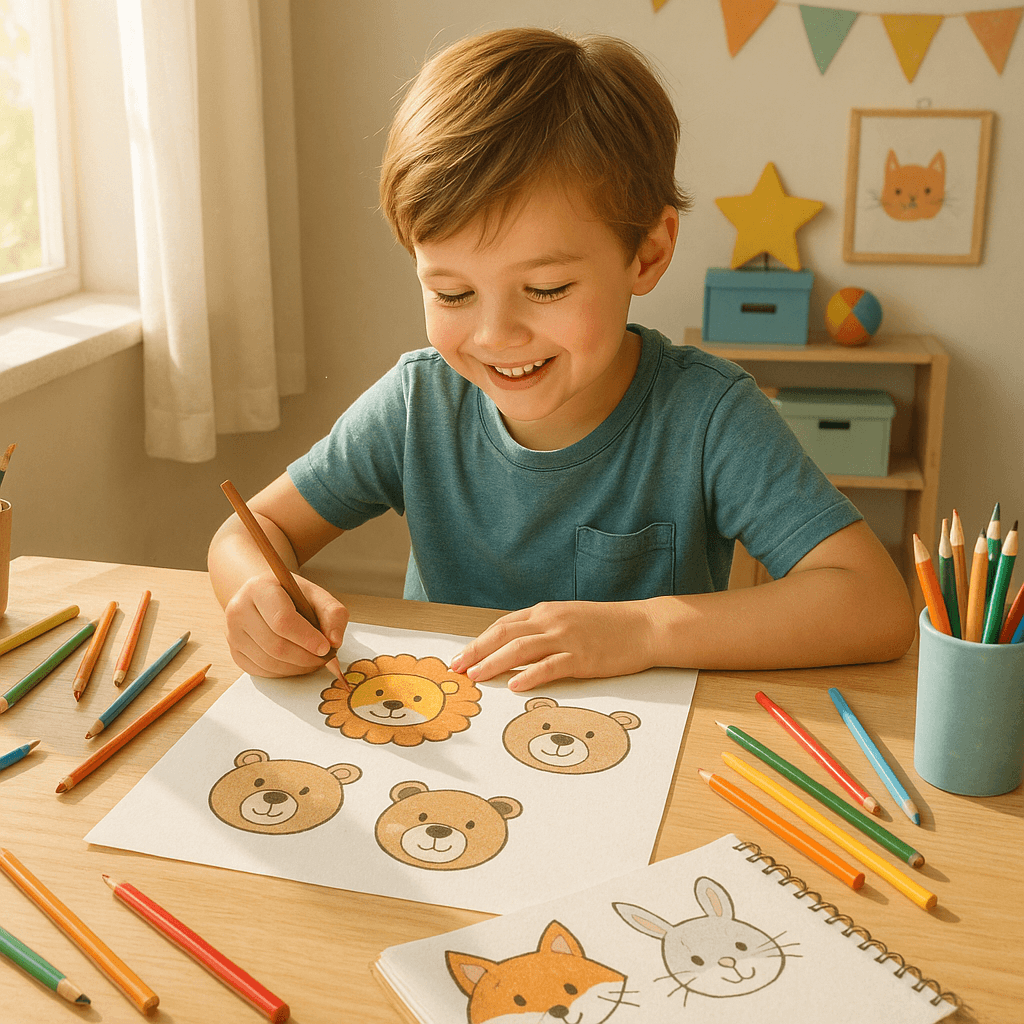 Step By Step Animal Face Drawing For Children Simple Tutorials For Fun Learning Mimi Panda