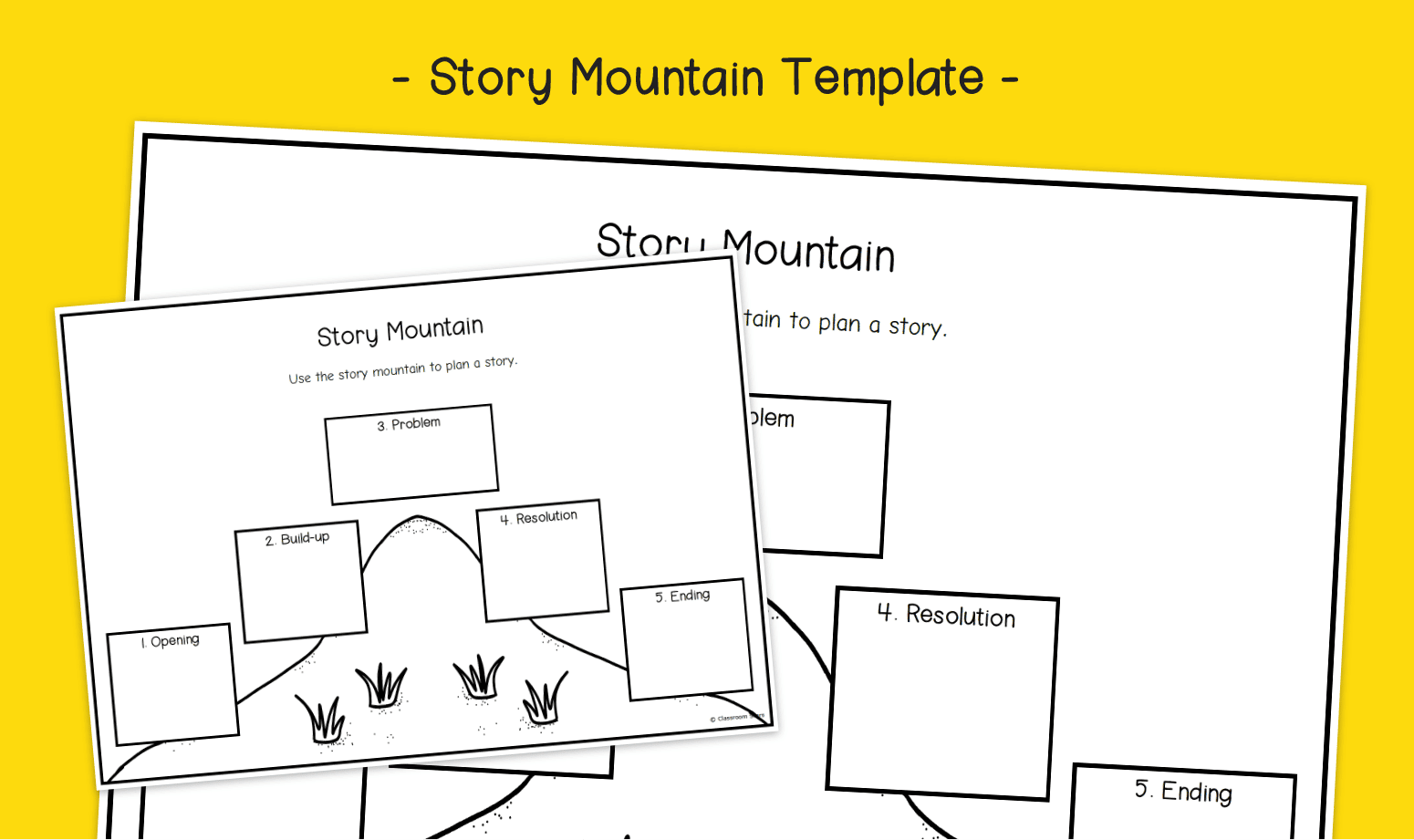 Story Mountain 5 Part Story Planning Worksheet Template In Colour KS1 KS2 Primary Writing Composition Worksheets