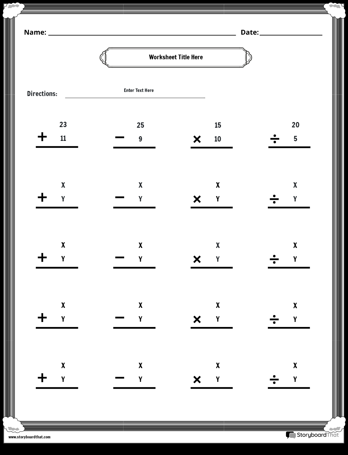 Storyboard That Free Mixed Operations Worksheets For Math 1620 Problems Printable Math Mixed Operations Worksheet Grade 1st 2nd 3rd 4th 5th Homeschool Or School Drills Answer Key Addition Etsy