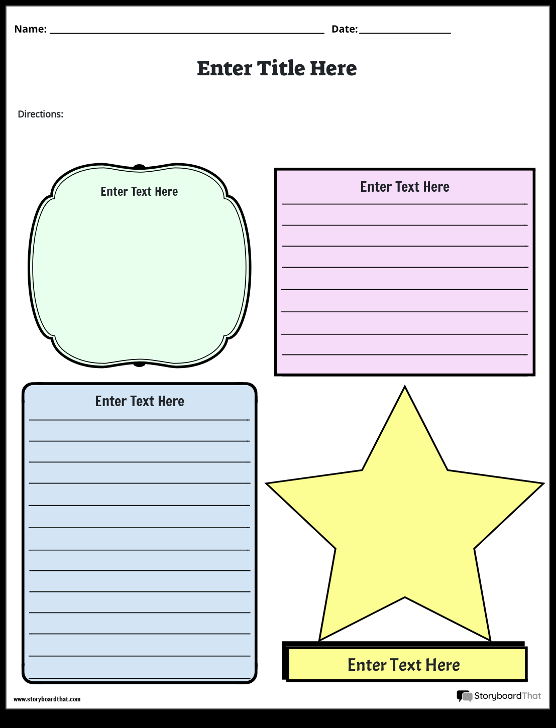 Storyboard That Reading Response Templates For Students