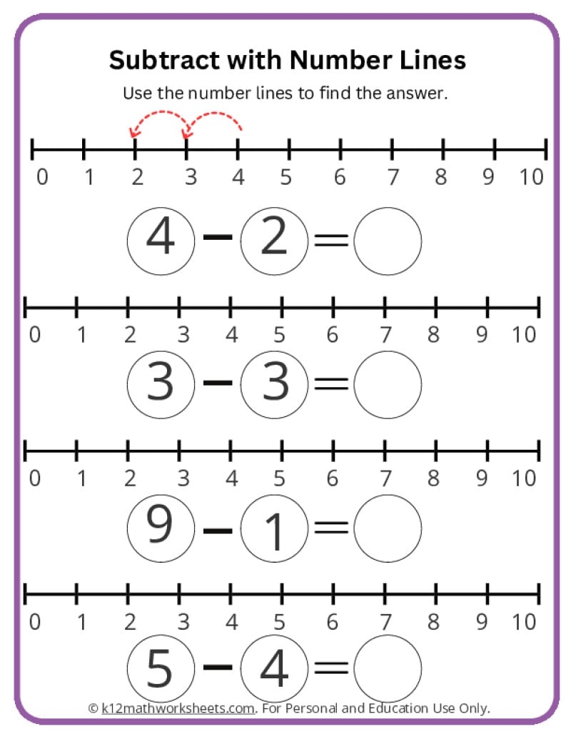 Subtraction Worksheets For Kindergarten