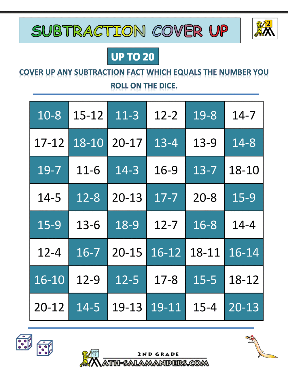 Subtraction Games 2nd Grade Subtraction Games 2nd Grade