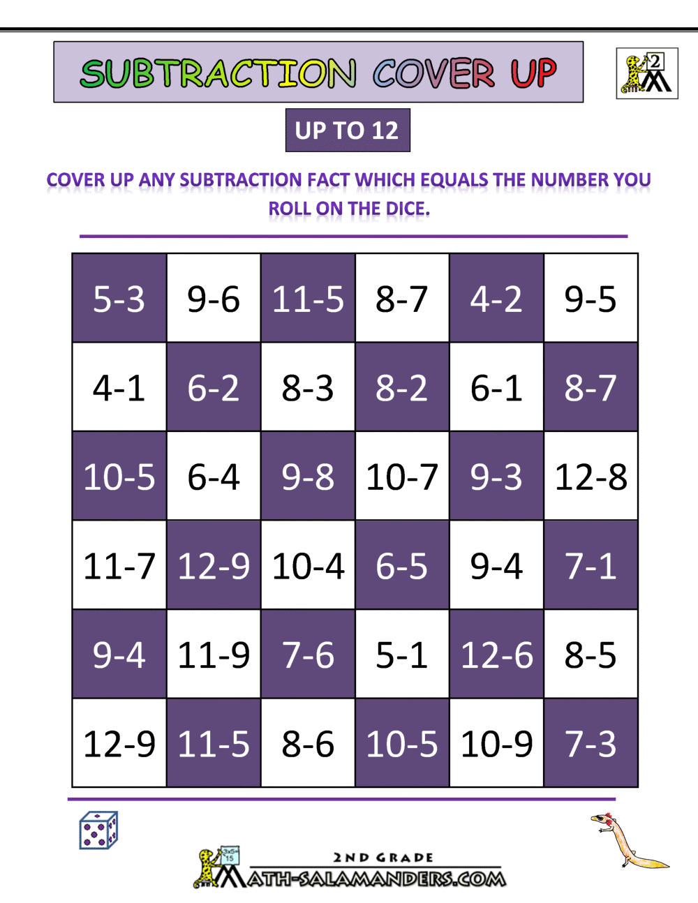 Subtraction Games 2nd Grade Subtraction Games 2nd Grade