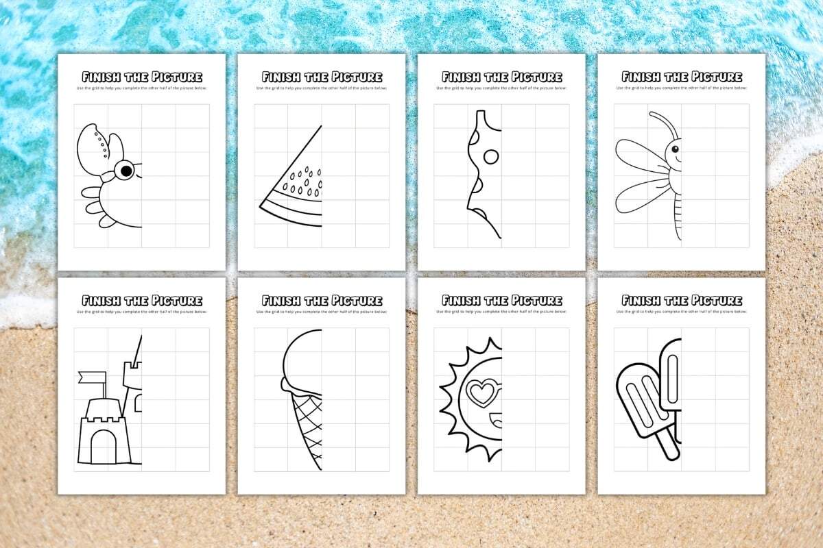 Summer Finish The Picture Worksheets Free Printable
