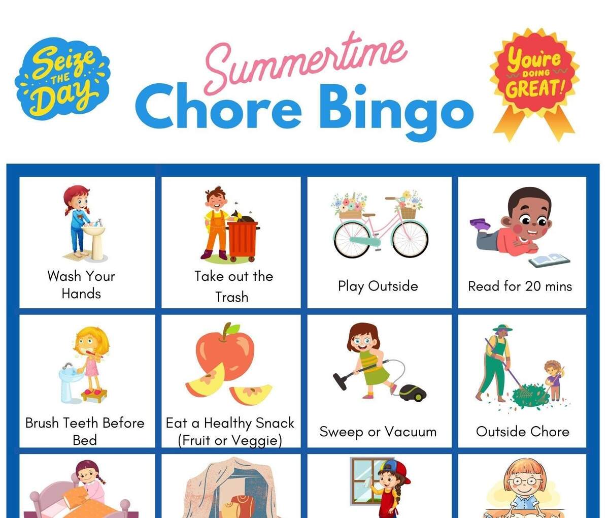 Summertime Chore Chart Bingo Kids Have Fun With This Chore Chart Bundle Includes 3 Charts Bonus Activity Bingo Etsy