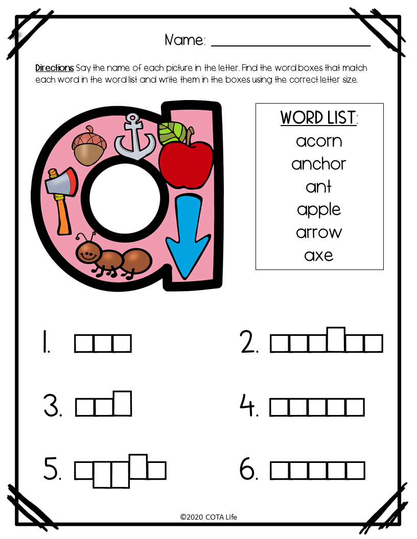Tall Small And Fall Letters A Z Handwriting Sheets Set One The OT Toolbox