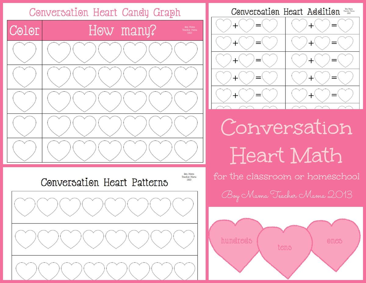 Teacher Mama Conversation Hearts Math For The Classroom Or Homeschool Boy Mama Teacher Mama