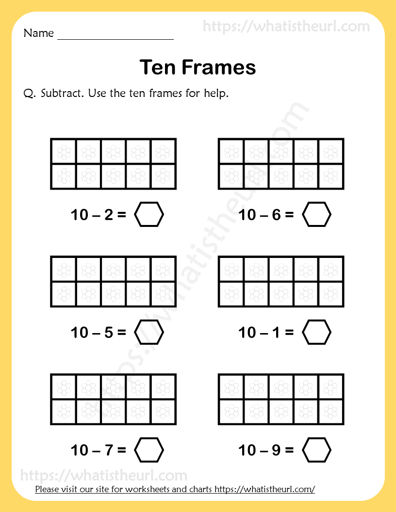 Ten Frames Subtraction Worksheets Your Home Teacher Worksheets Library