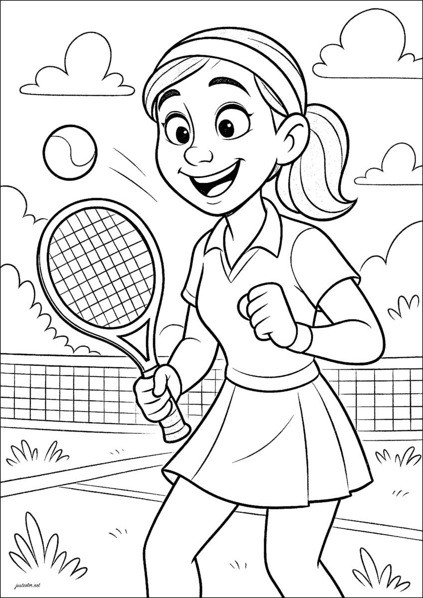 Tennis Player Sports Coloring Pages Tennis Sports Coloring Pages