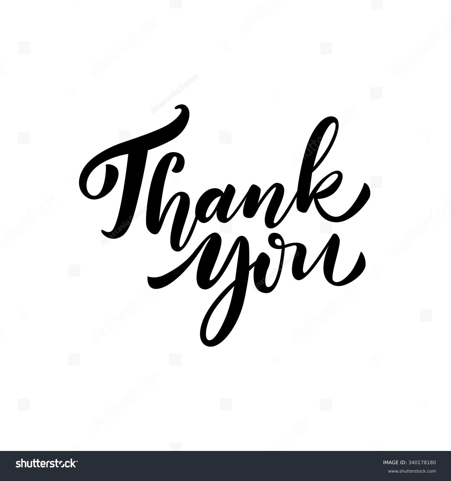 Thank You Card Hand Drawn Lettering Stock Vector Royalty Free 340178180 Shutterstock