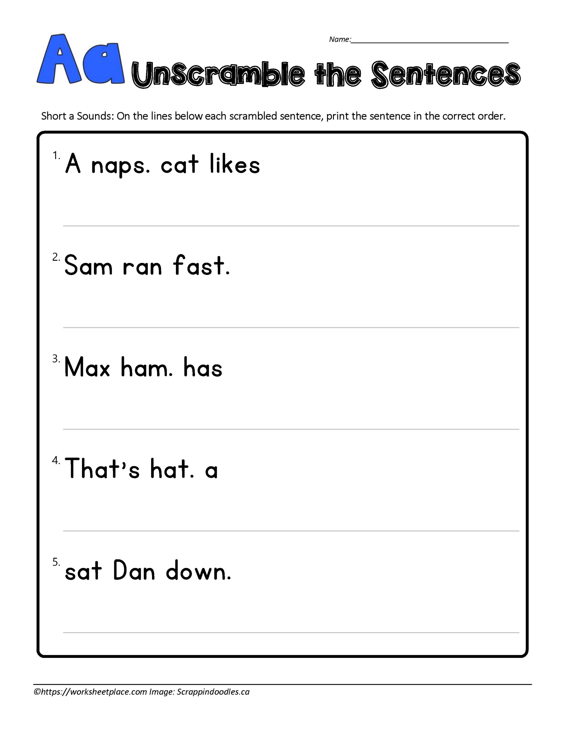 The Benefits Of Having Students Unscramble Sentences Classroom Timesavers By Worksheet Place