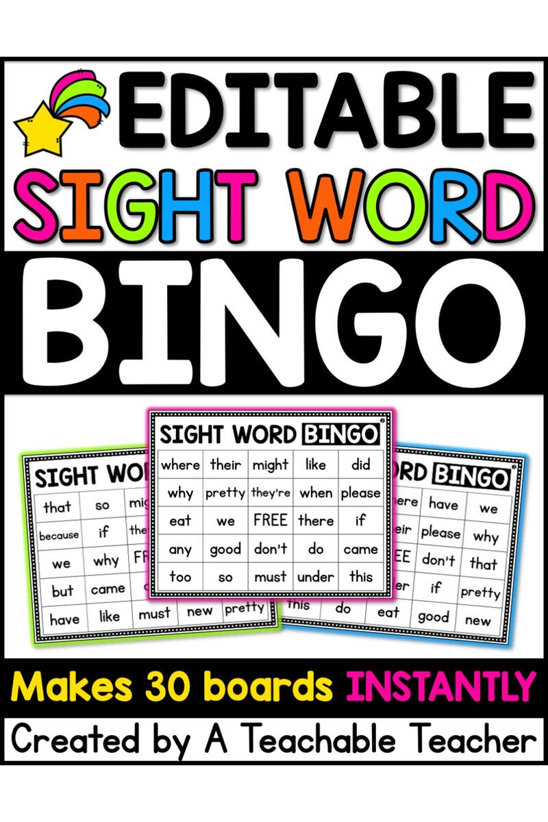 The Easiest Editable Sight Word Bingo You Ll Ever Use