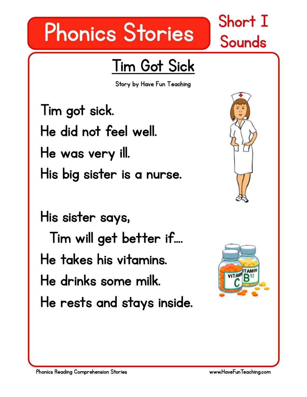 Free Reading Comprehension Worksheets For Back To School Kindergarten 1st Grade Kids Activities Blog
