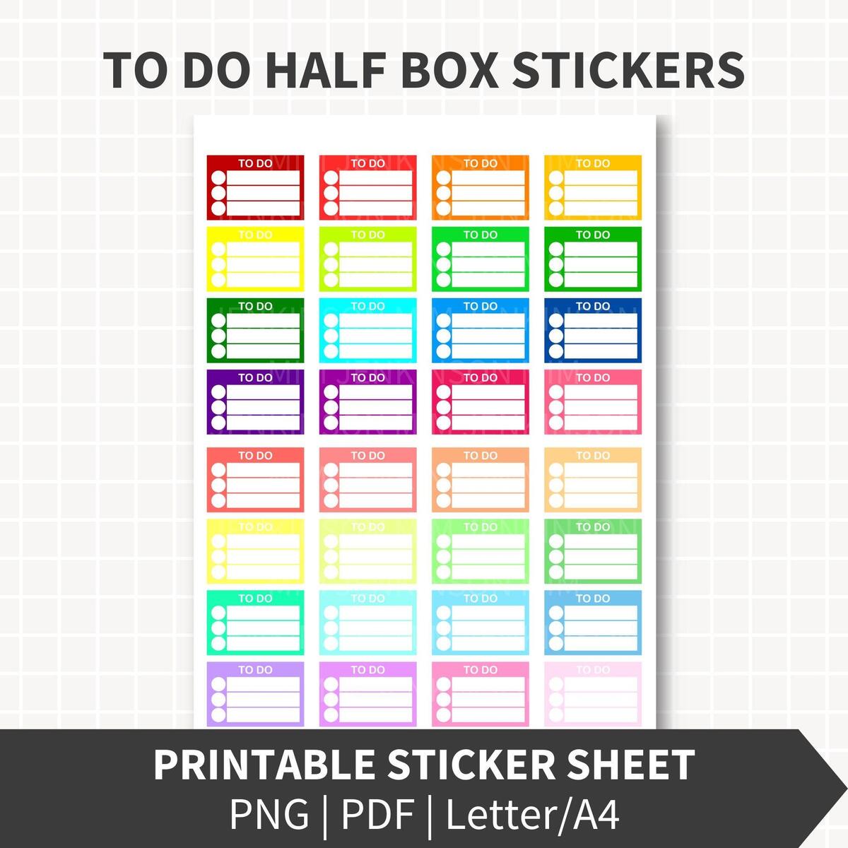 TO DO Planner Stickers Printable Half Box Labels With 3 Checklist Boxes 1x1 5 Inch 32 Colors Functional To Do List Stickers Download Etsy TO DO Planner Stickers Printable Half Box Labels With 3 Checklist Boxes 1x1 5 Inch 32 Colors Functional To Do List Stickers Download Etsy
