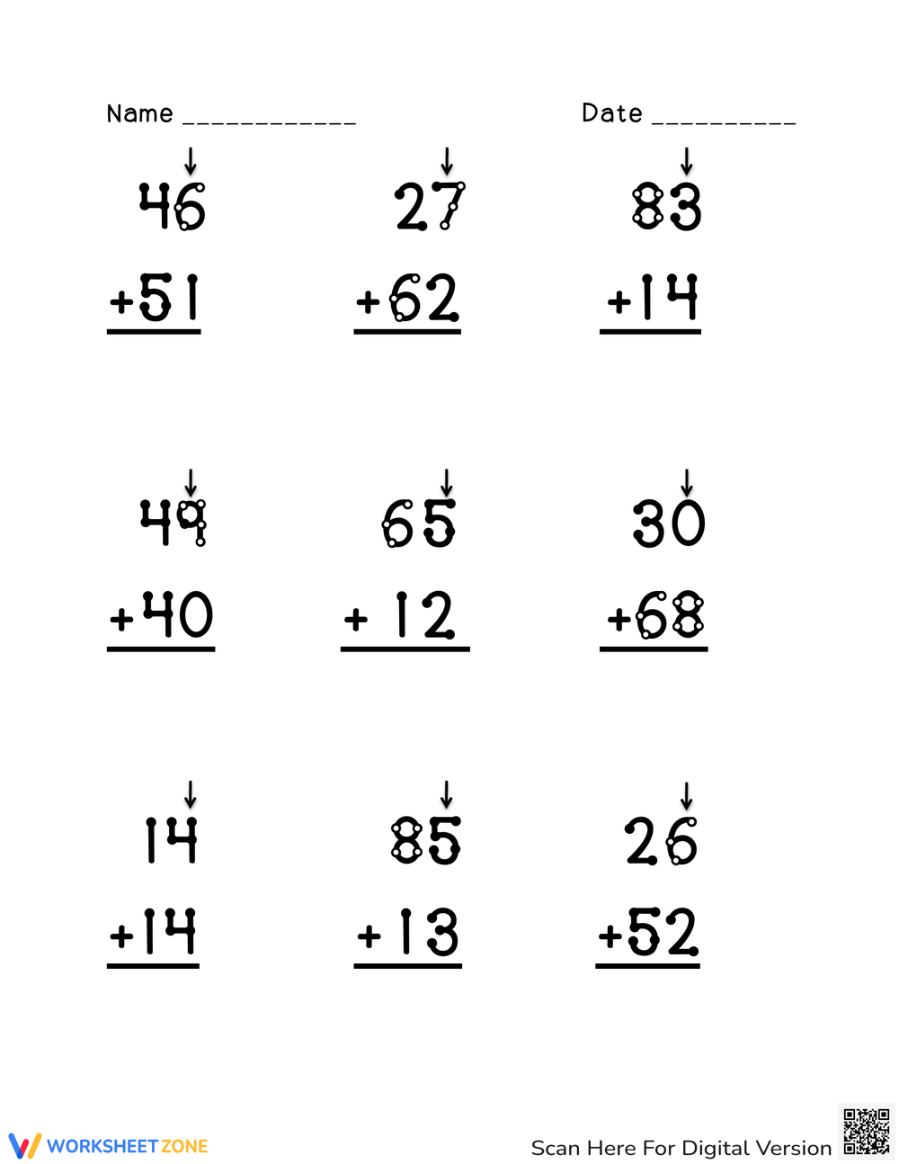 Touch Math Worksheets Touch Math Worksheets