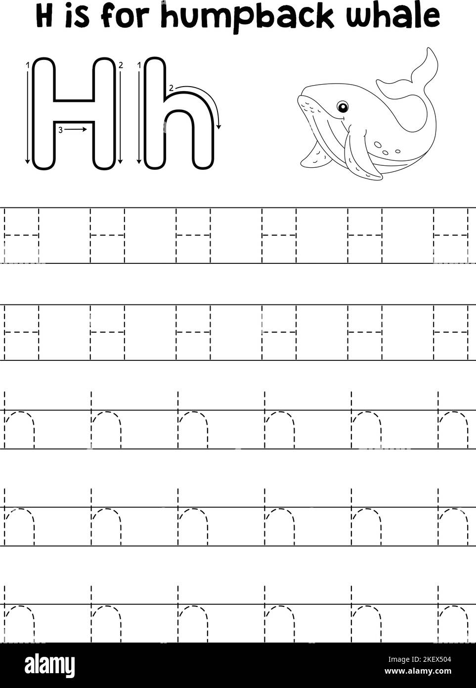 Tracing Letter H Hi Res Stock Photography And Images Alamy Free Printable Letter H Writing Practice Worksheet