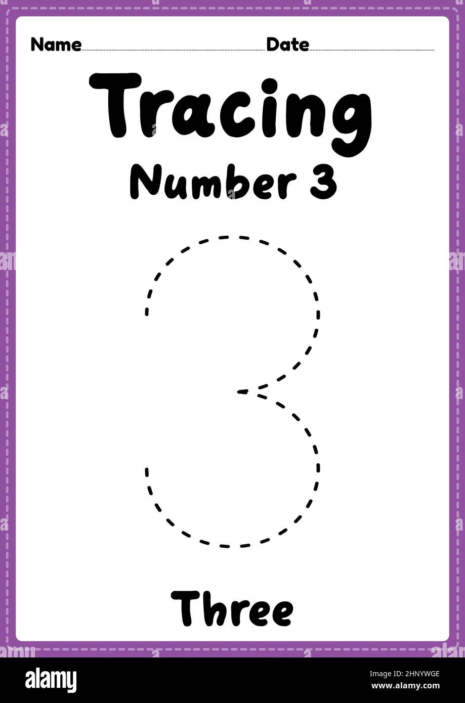 Number 3 Worksheet Hi Res Stock Photography And Images Alamy
