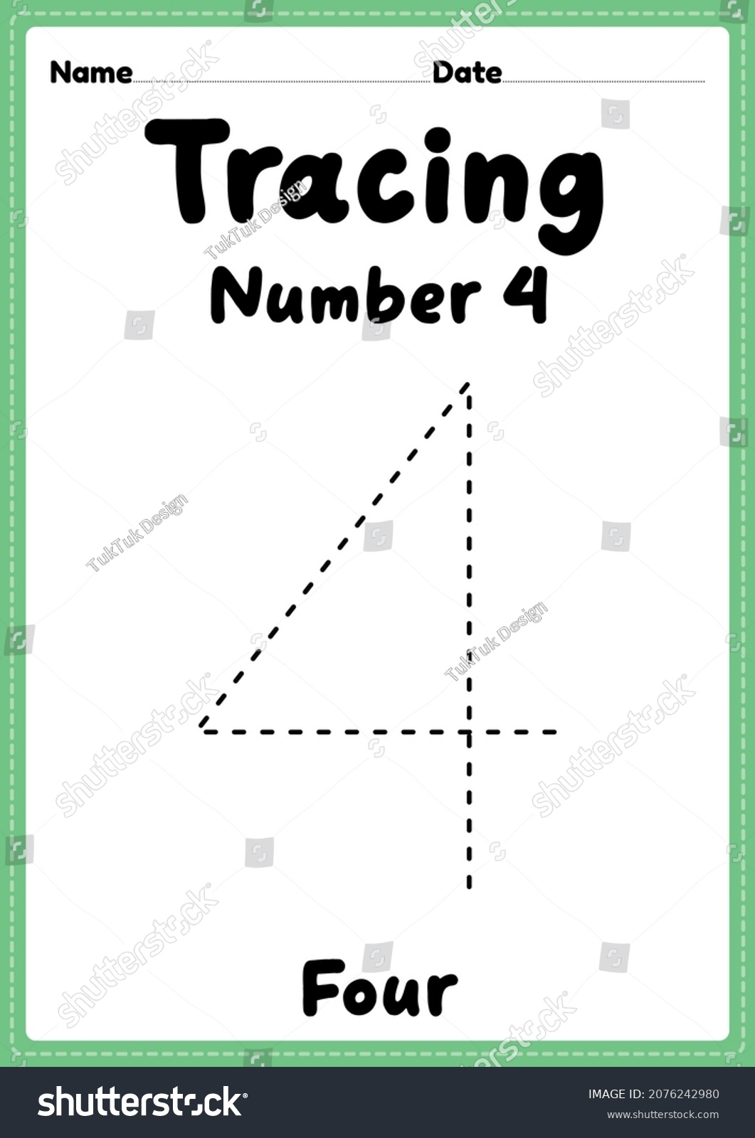 Tracing Number 4 Worksheet Kindergarten Preschool Stock Illustration 2076242980 Shutterstock Tracing Number 4 Worksheet Kindergarten Preschool Stock Illustration 2076242980 Shutterstock