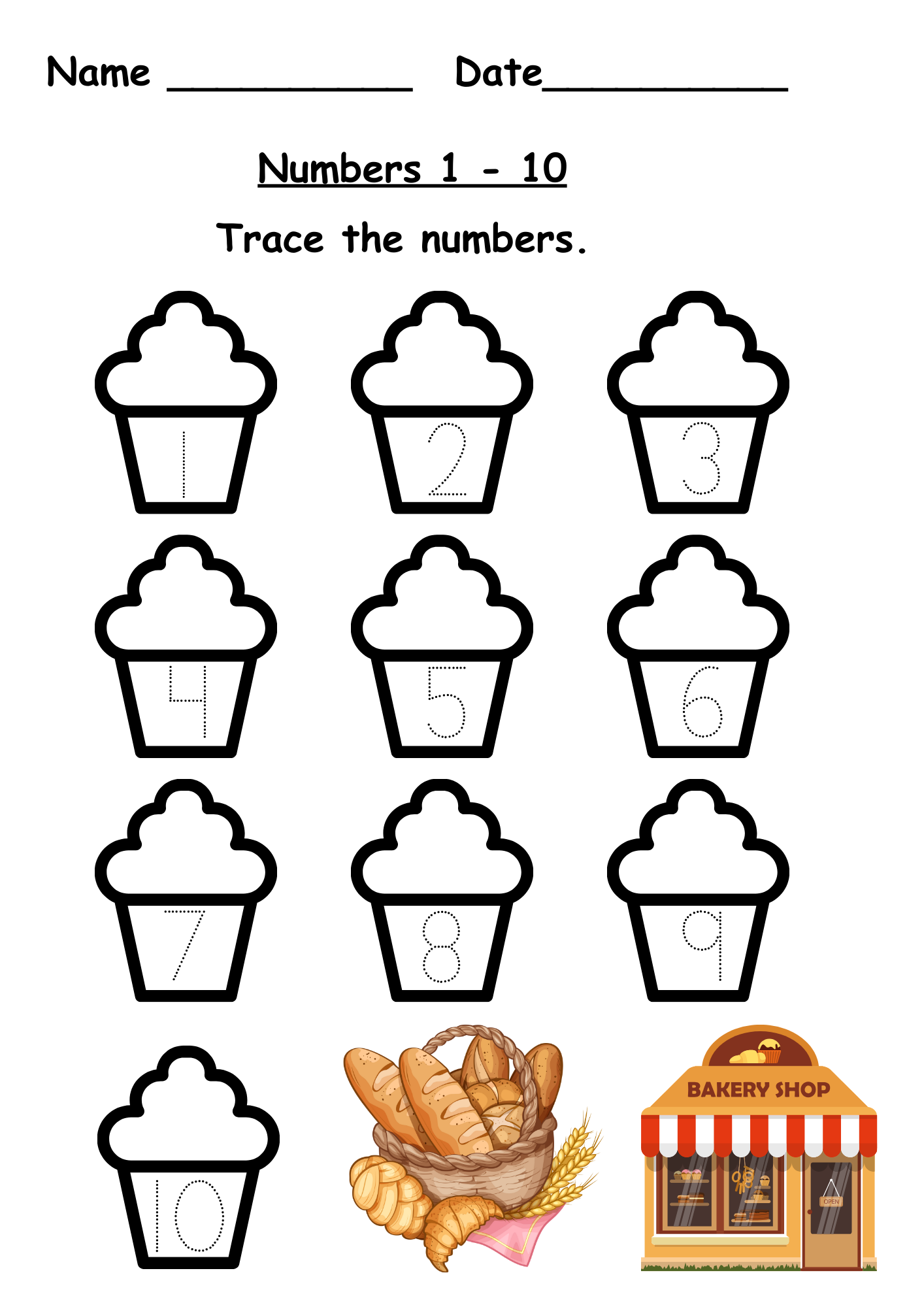 Tracing Numbers 1 10