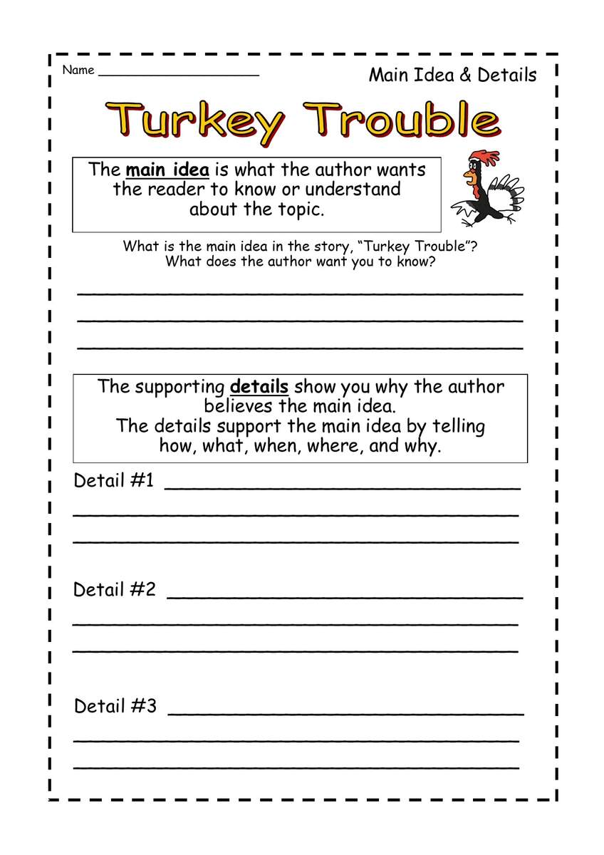 Turkey Trouble Main Idea Retell Summarize Story Elements Sequence Made By Teachers