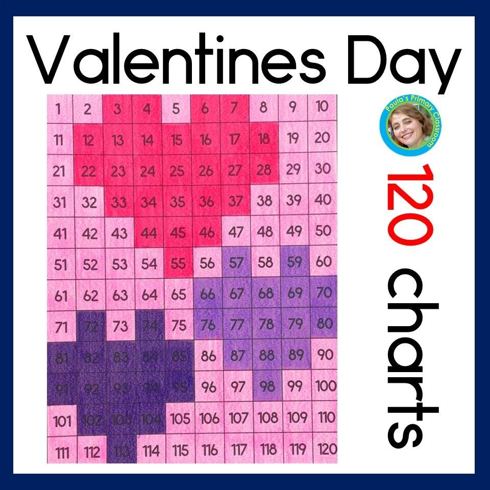 Valentines Day 120s Charts Mystery Pictures 120 Charts No Prep Worksheets Classful