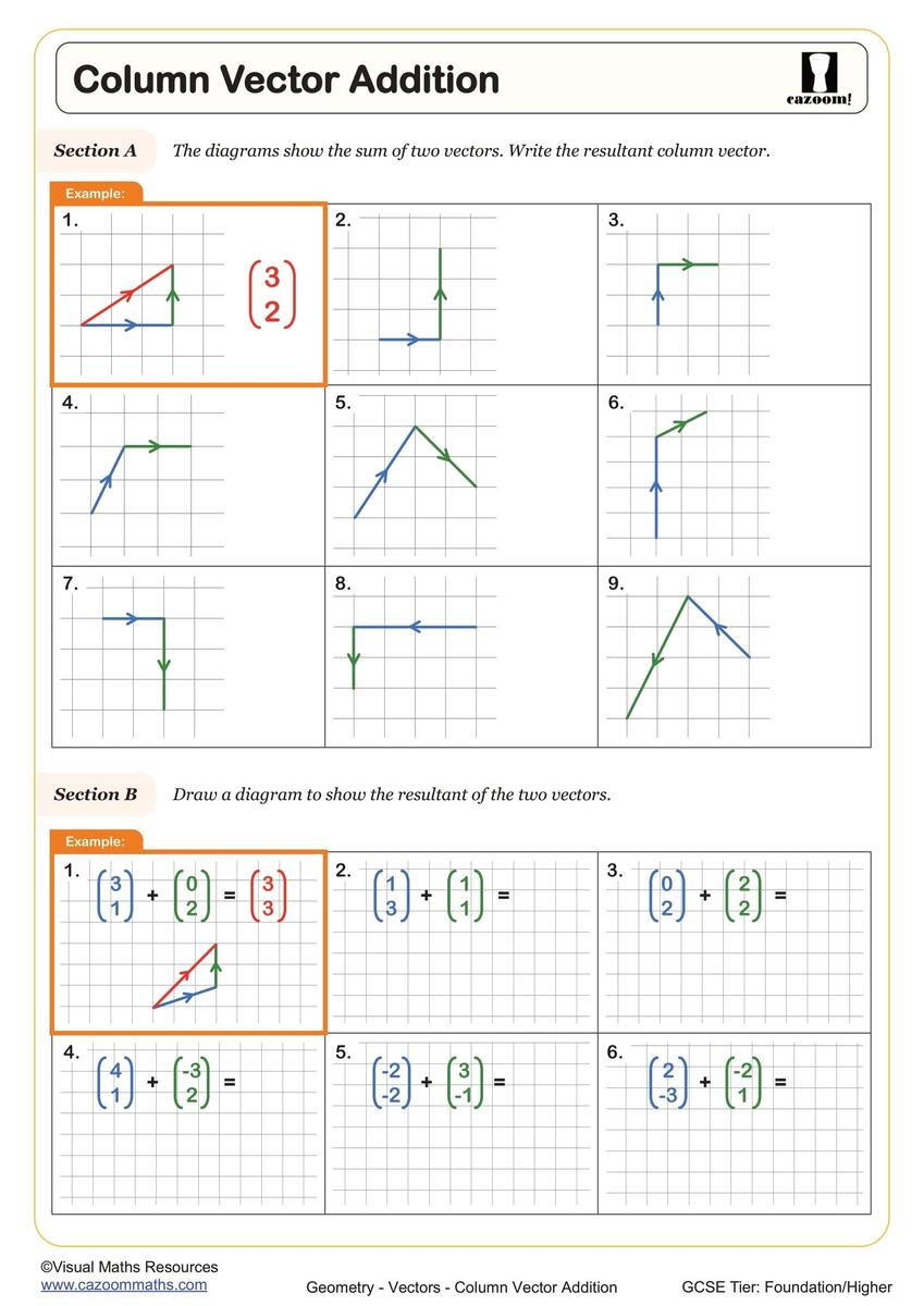Vectors Worksheets Printable PDF Vectors Worksheets With Answers